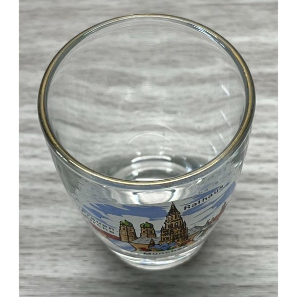 Munchen Germany Shot Glass Vintage Rathaus Frauen Kirche City View - Picture 6 of 7